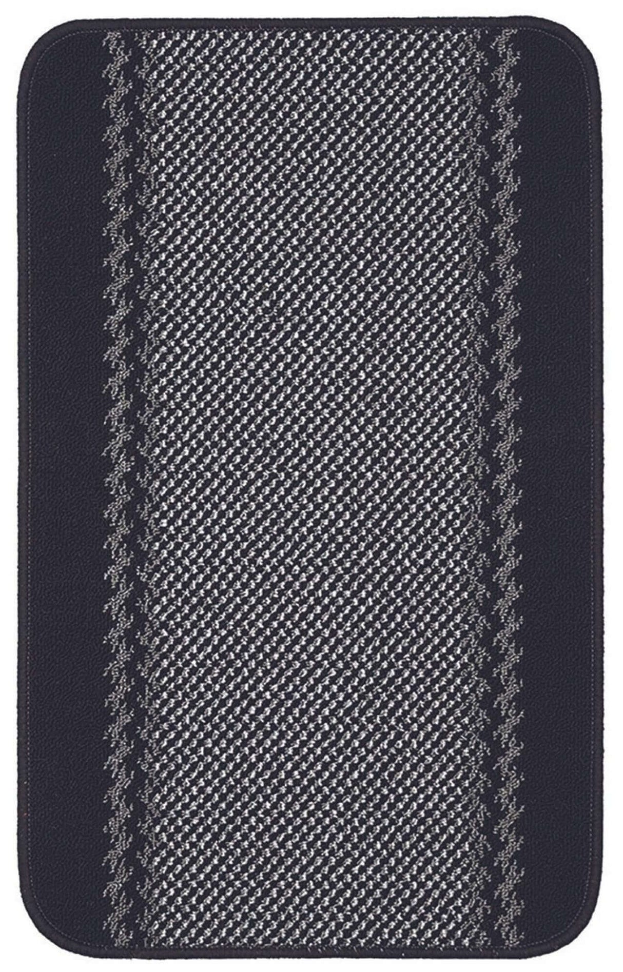 Washable Bordered Black Rug 116BL by The Rugs