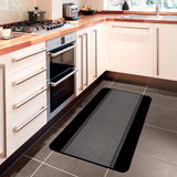 Washable Bordered Black Rug 116BL by The Rugs