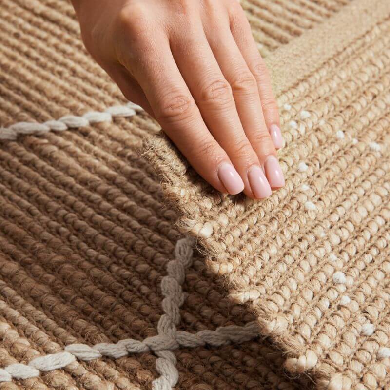 The Rugs Jute Kunu Natural Handwoven Diamond Rug
