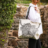 Highland Cow Selbrae House Linen Tote Bag - Large
