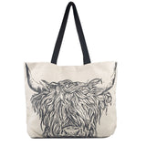 Highland Cow Selbrae House Linen Tote Bag - Large
