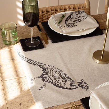 Selbrae House Pheasant Linen Table Runner