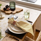 Selbrae House Green Stripe Linen Napkins - Set of 2