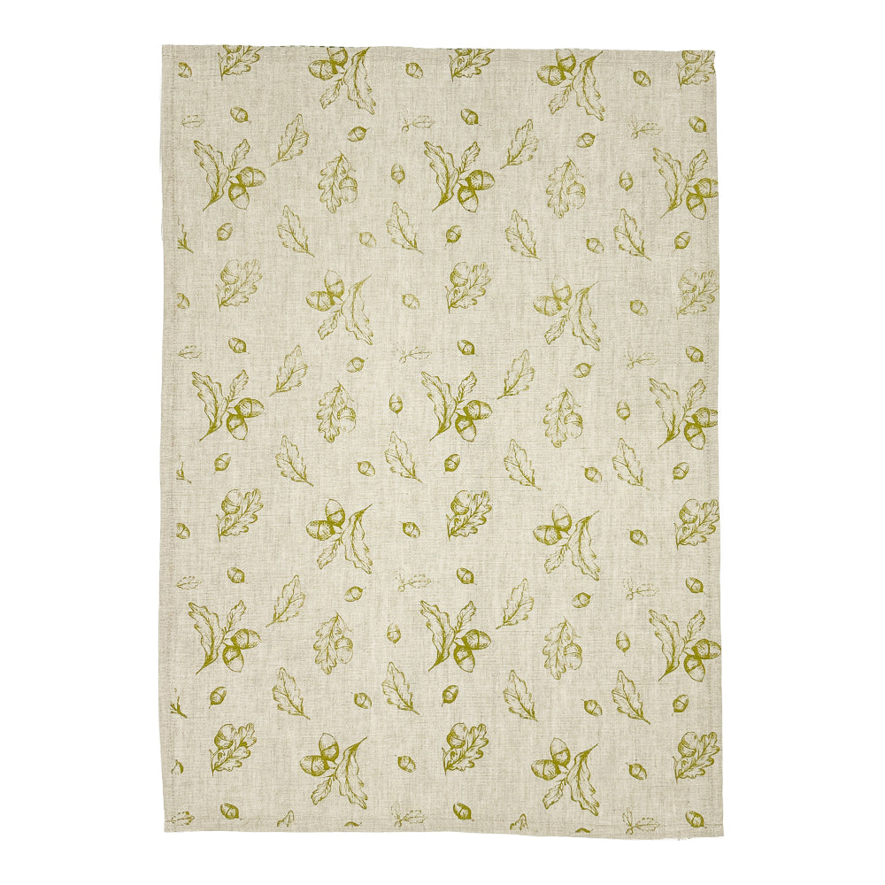 Selbrae House Autumn Acorns Linen Tea Towel