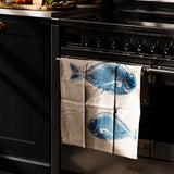 Selbrae House Fish Repeat Linen Tea Towel