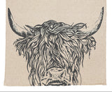Highland Cow Selbrae House Linen Tea Towel