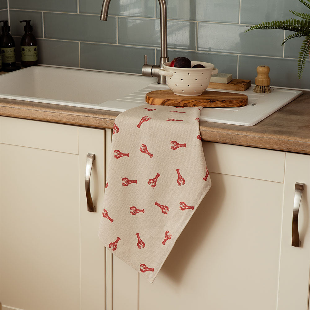 Selbrae House Red Lobster Linen Tea Towel