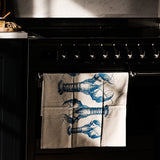 Selbrae House Lobster Repeat Linen Tea Towel