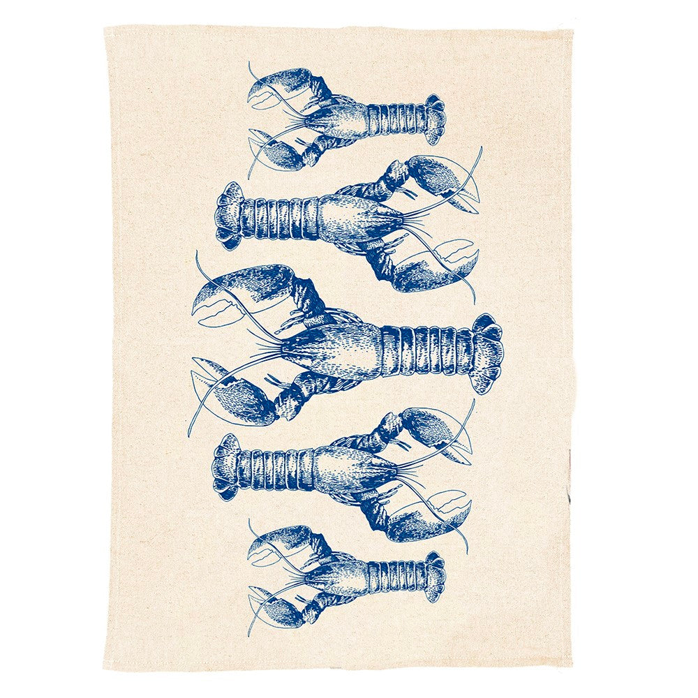 Selbrae House Lobster Repeat Linen Tea Towel