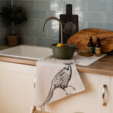 Selbrae House Pheasant Side Profile Linen Tea Towel