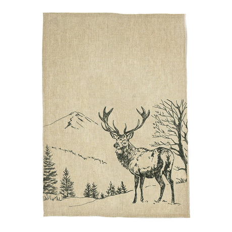 Scenic Stag Linen Tea Towel