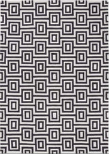 Wool Labyrinth Rug White and Black