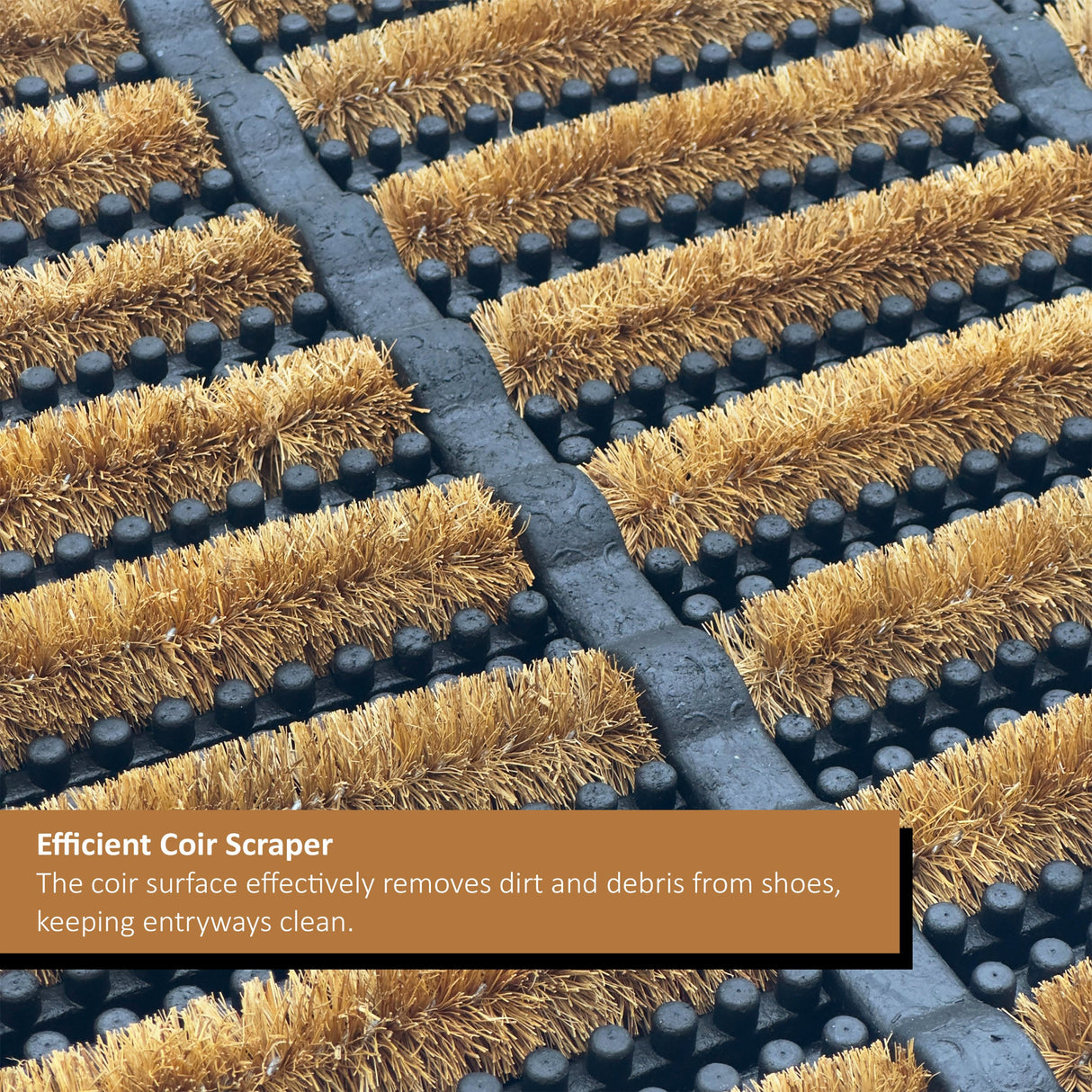 Nicoman Rubber and Coir Scraper Door Mat - 75cm X 45cm