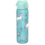 ION8 Leak Proof Slim Water Bottle, Recyclon, Planet Unicorns, 500ml (18oz)