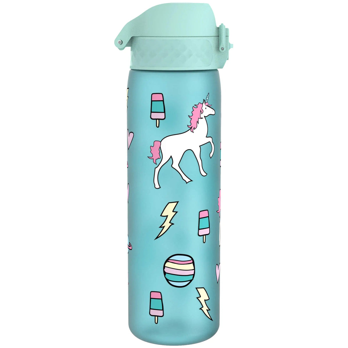 ION8 Leak Proof Slim Water Bottle, Recyclon, Planet Unicorns, 500ml (18oz)