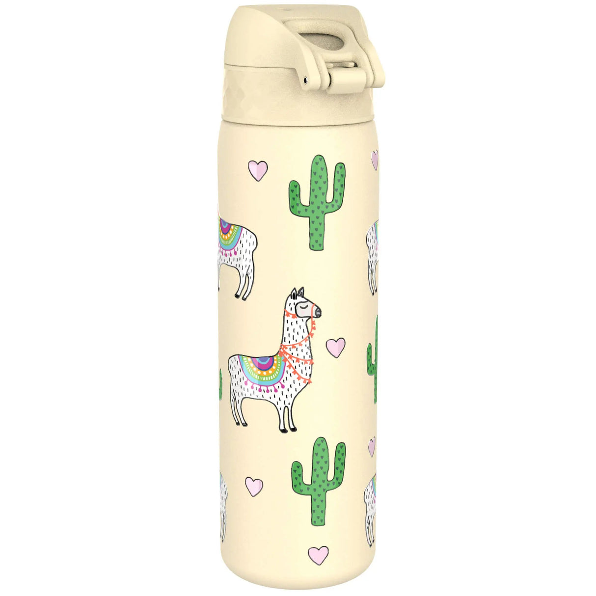 ION8 Leak Proof Slim Water Bottle, Stainless Steel, Llamas, 600ml (20oz)