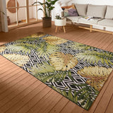 Indoor Outdoor Leaves Weather‑Resistant Patio & Garden Rug