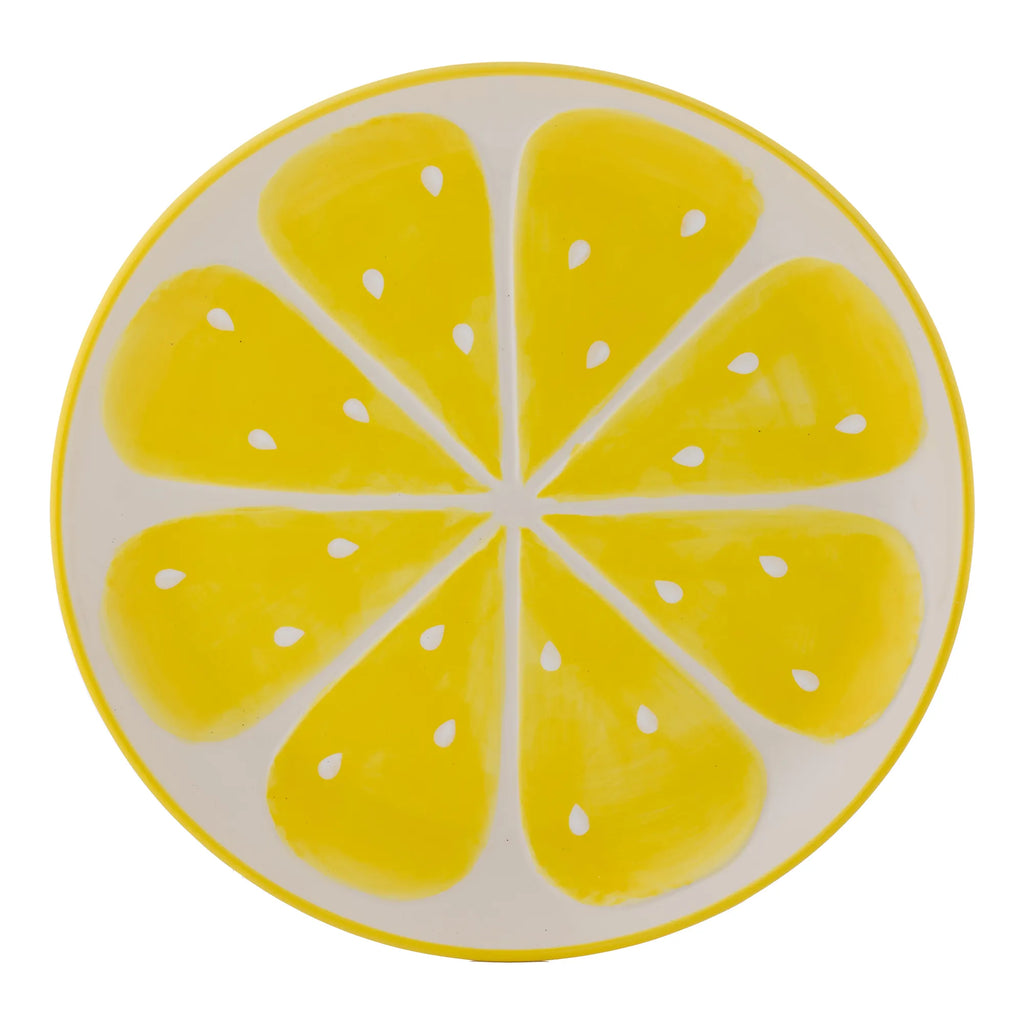 Typhoon World Foods Ceramic Lemon Round Platter, 28cm