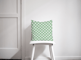 Shadowbright Light Green and White Geometric Tiles Design Cushion, Throw Pillow