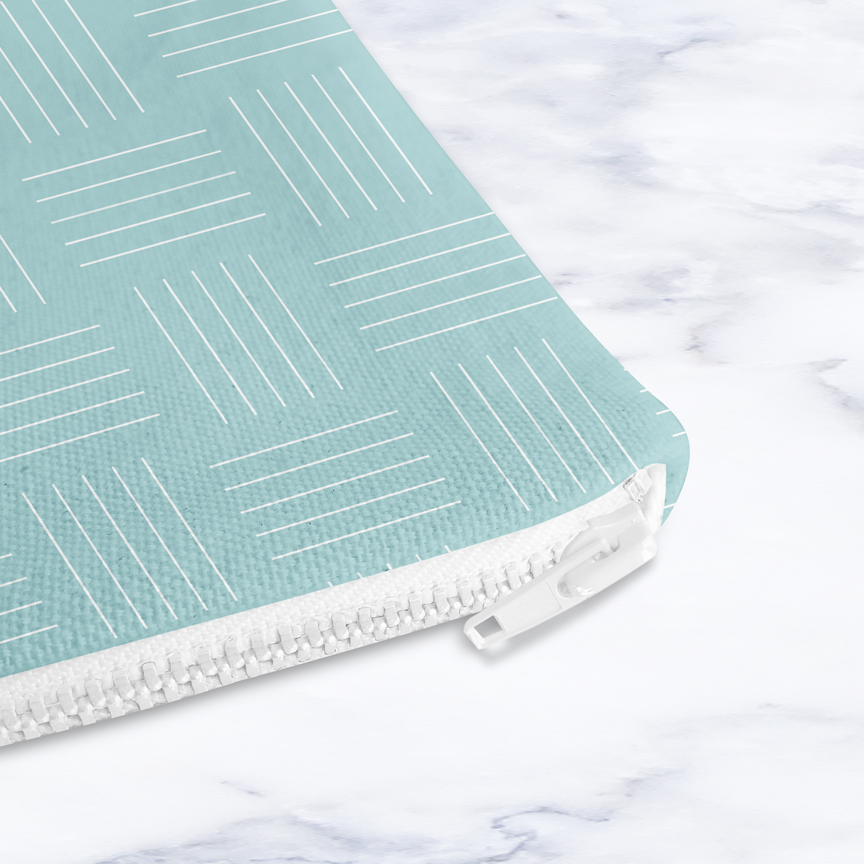 Shadowbright Handmade Light Blue Lines Cosmetic Bag – Zip Pouch, 24 x 19cm