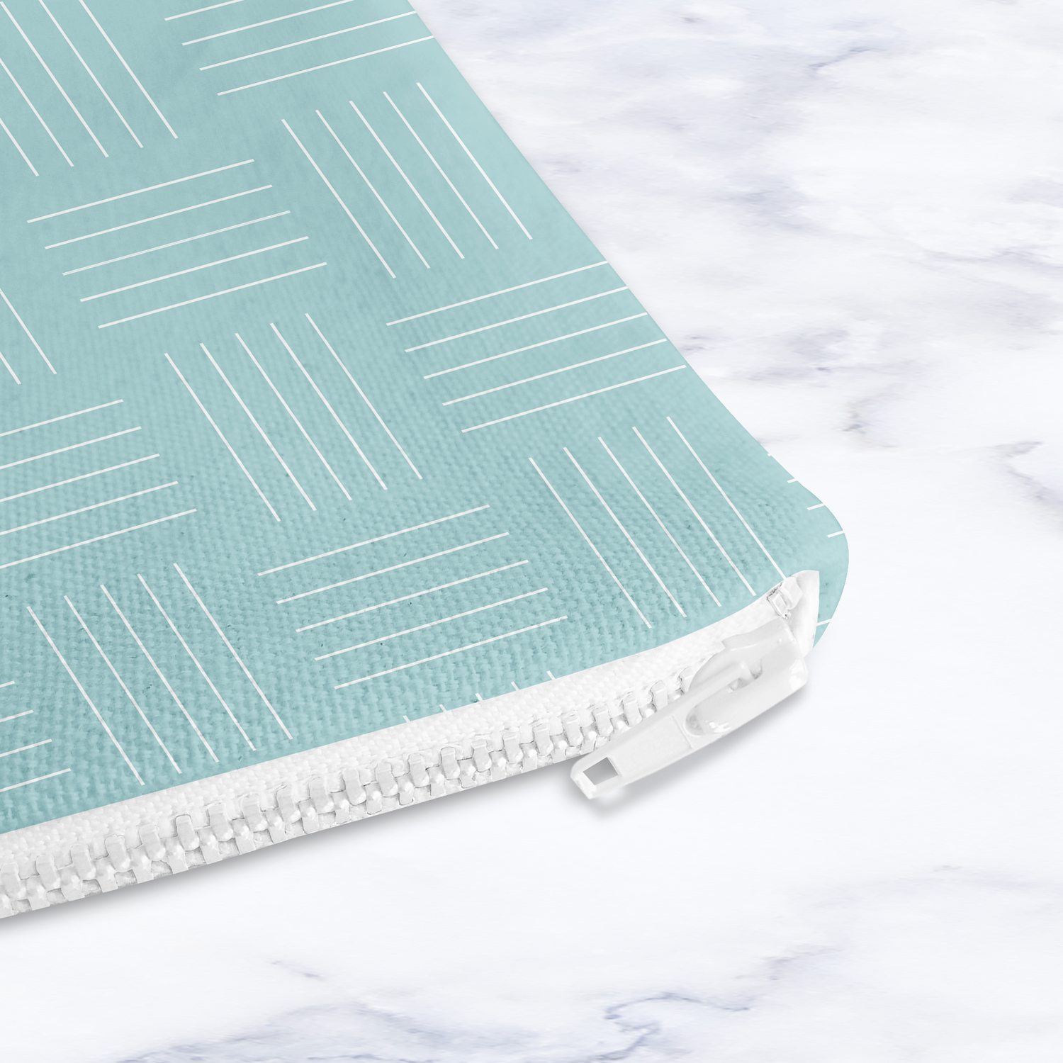 Shadowbright Handmade Light Blue Lines Cosmetic Bag – Zip Pouch, 24 x 19cm