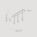 Tala Linear Triple Pendant in Brass