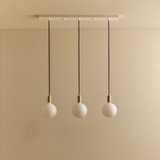 Tala Linear Triple Pendant Light in Brass with Sphere IV