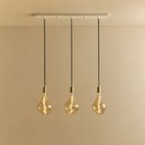 Tala Linear Triple Pendant in Brass with Voronoi II