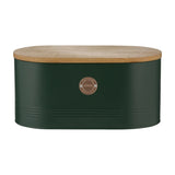 Typhoon Living Green Bread Bin Storage with Bamboo Lid, 7.5 Litres