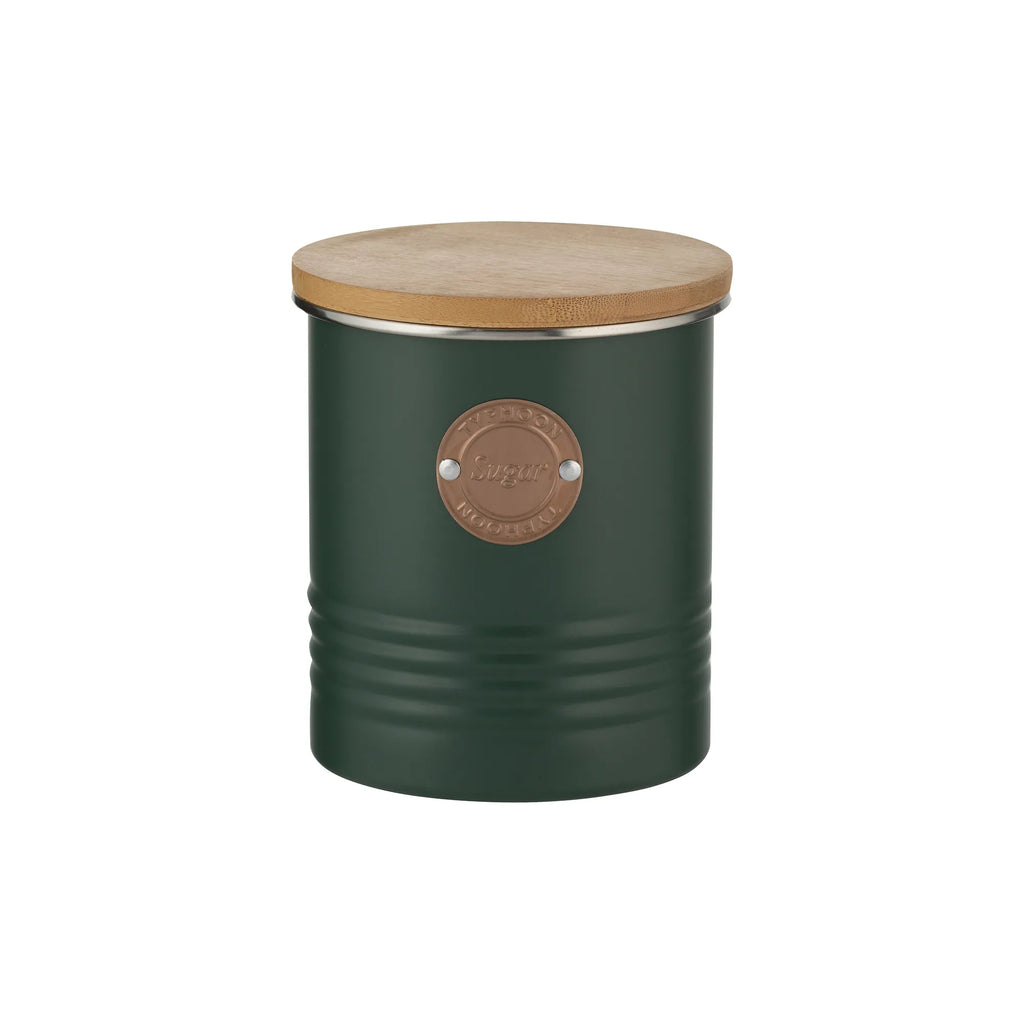 Typhoon Living Green Sugar Storage Jar with Bamboo Lid, 1 Litre