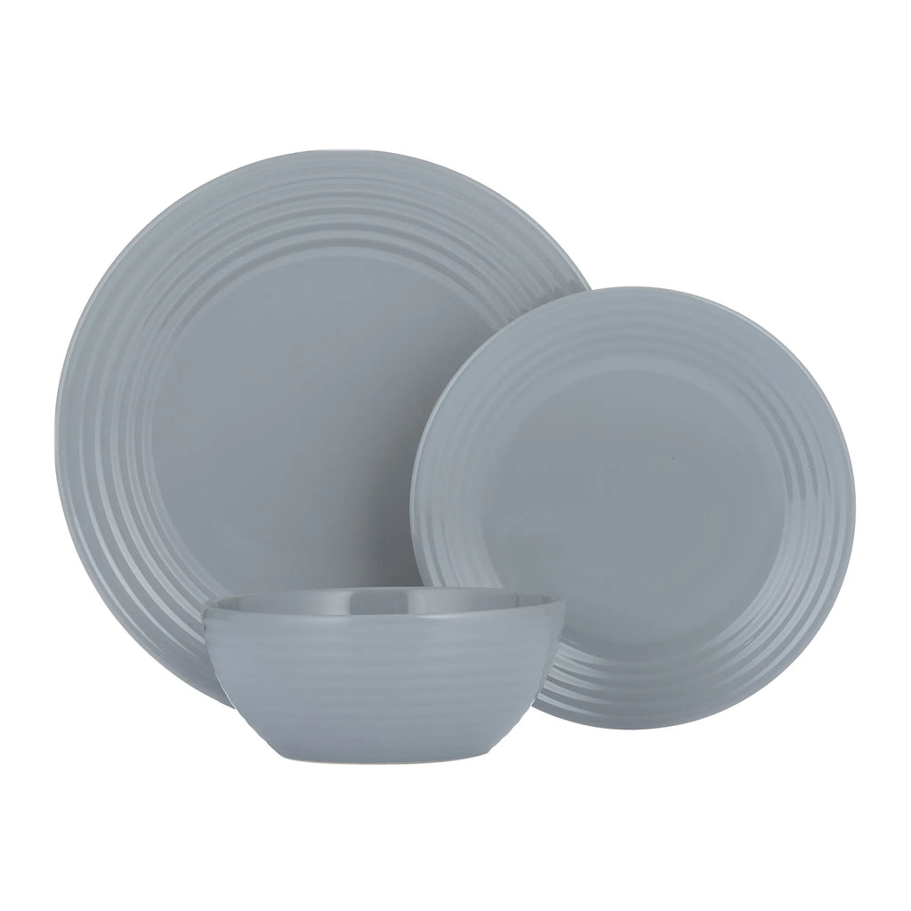 Typhoon Living Stoneware Grey Dinner Set In Giftbox M/O 12pcs