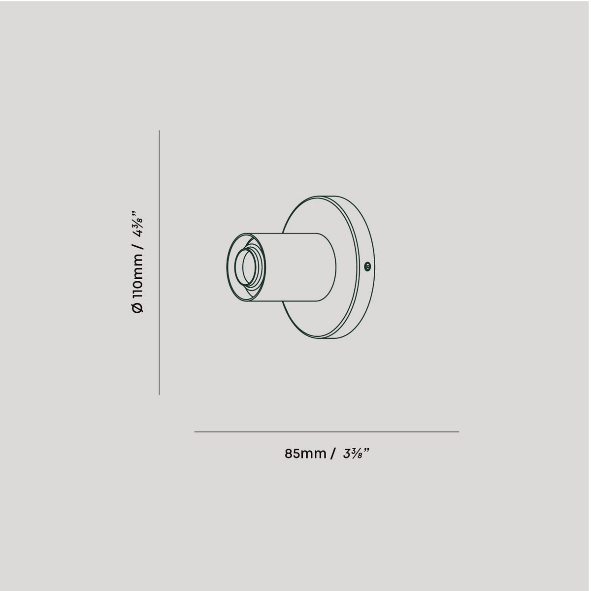 Tala Lochan Wall Light in Graphite Oval Dim to Warm
