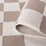 The Rugs Loft Checkerboard Beige Rug