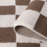The Rugs Loft Checkerboard Brown Rug