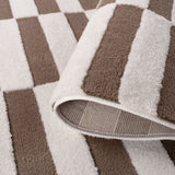 The Rugs Loft Striped Brown Rug