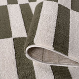 The Rugs Loft Striped Green Rug
