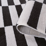 The Rugs Loft Striped Dark Grey Rug
