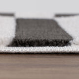 The Rugs Loft Striped Dark Grey Rug
