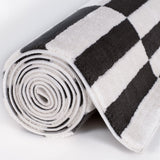 The Rugs Loft Striped Dark Grey Rug