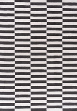 The Rugs Loft Striped Dark Grey Rug