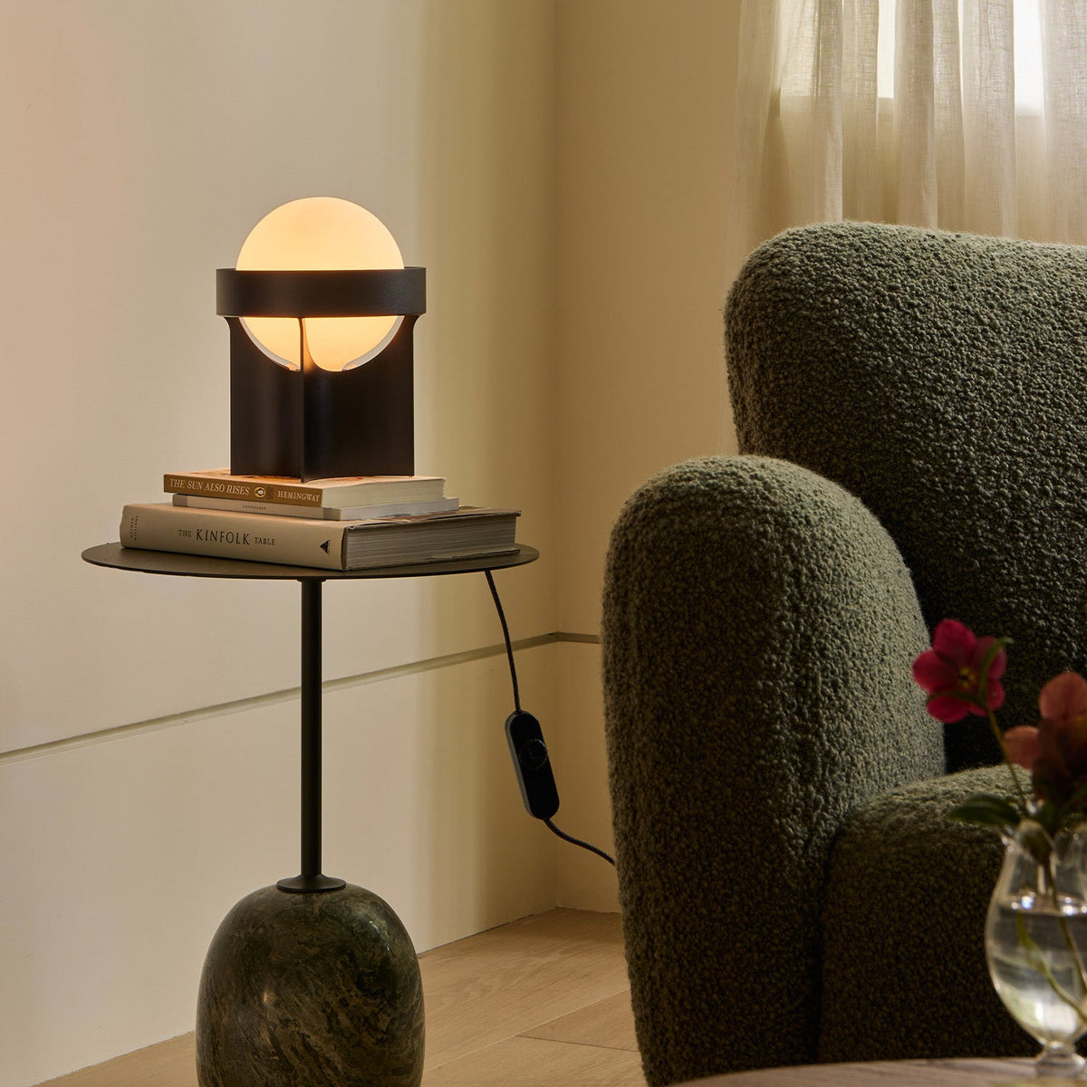 Tala Loop Table Lamp in Dark Grey with Sphere IV