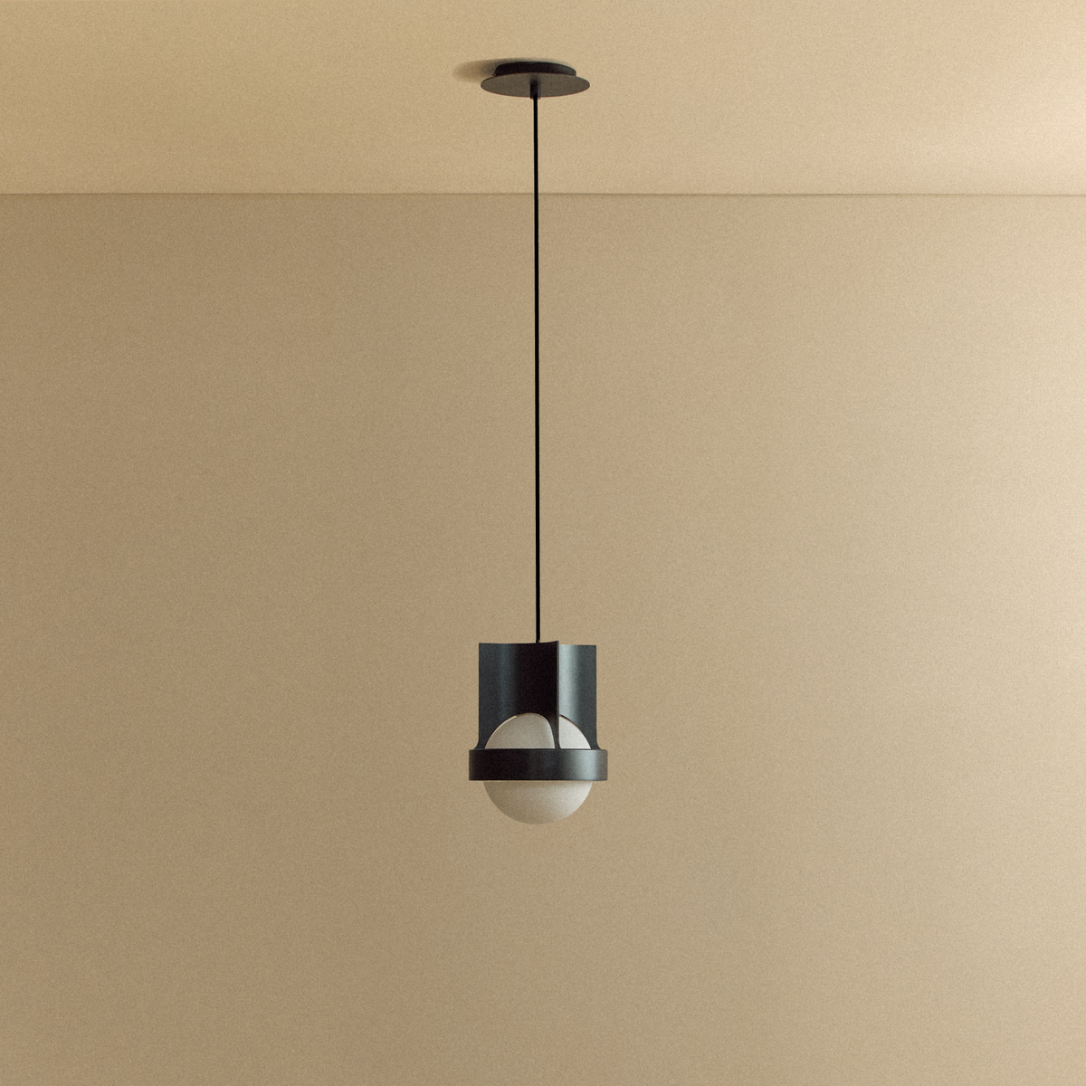 Tala Loop Single Pendant in Dark Grey with Sphere IV