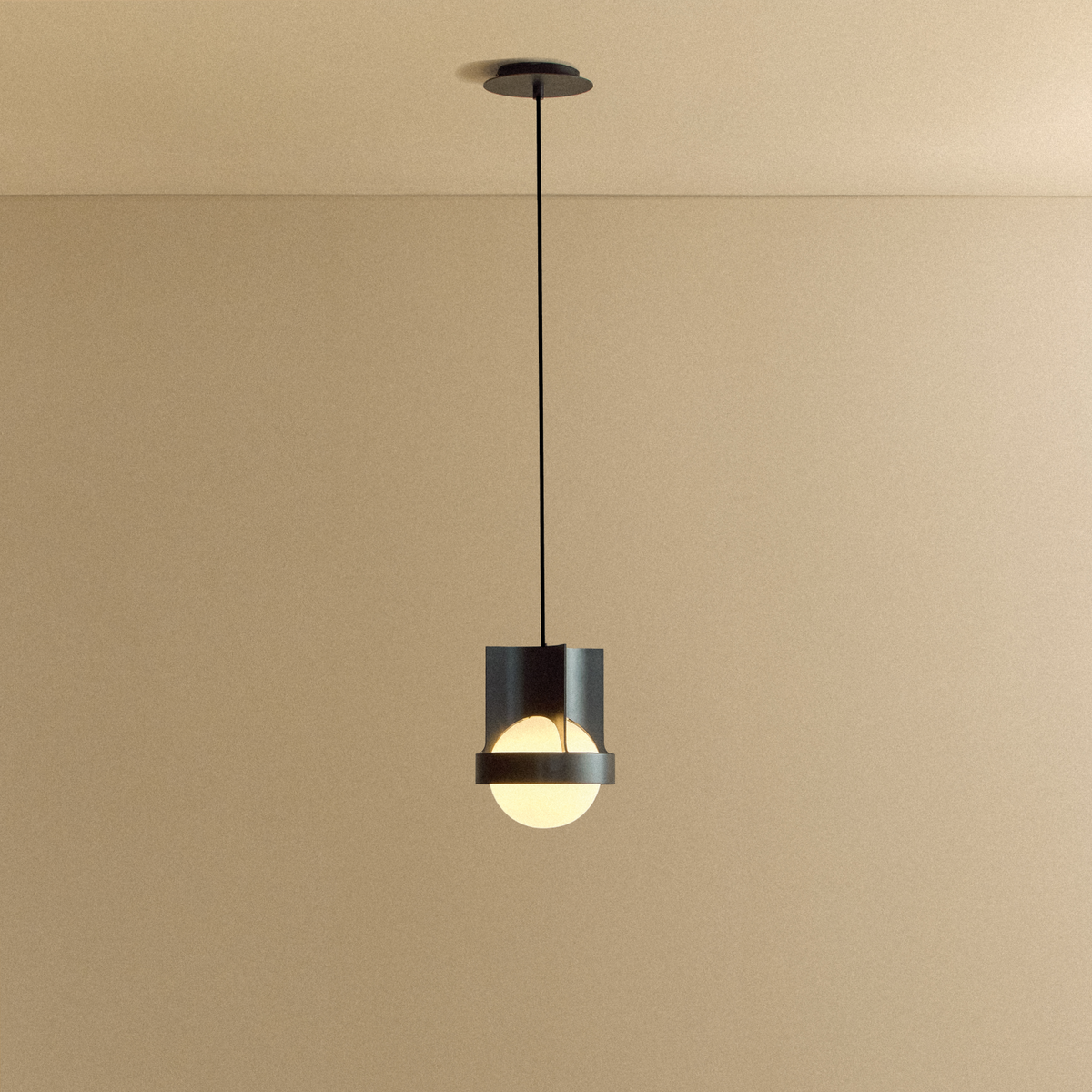 Tala Loop Single Pendant in Dark Grey with Sphere IV