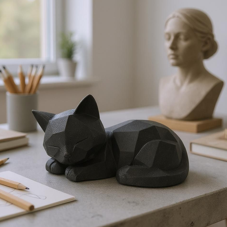 Filamora Studios Low Poly Kitten Sculpture