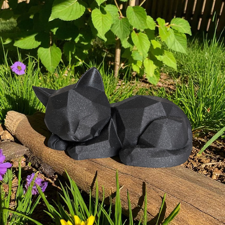 Filamora Studios Low Poly Sleeping Kitten Figurine