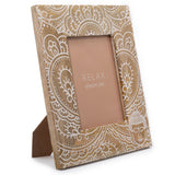 HatiNest Large White Buddha Mango Wood Photo Frame - 13x18cm