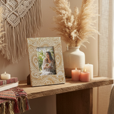 HatiNest Large White Buddha Mango Wood Photo Frame - 13x18cm