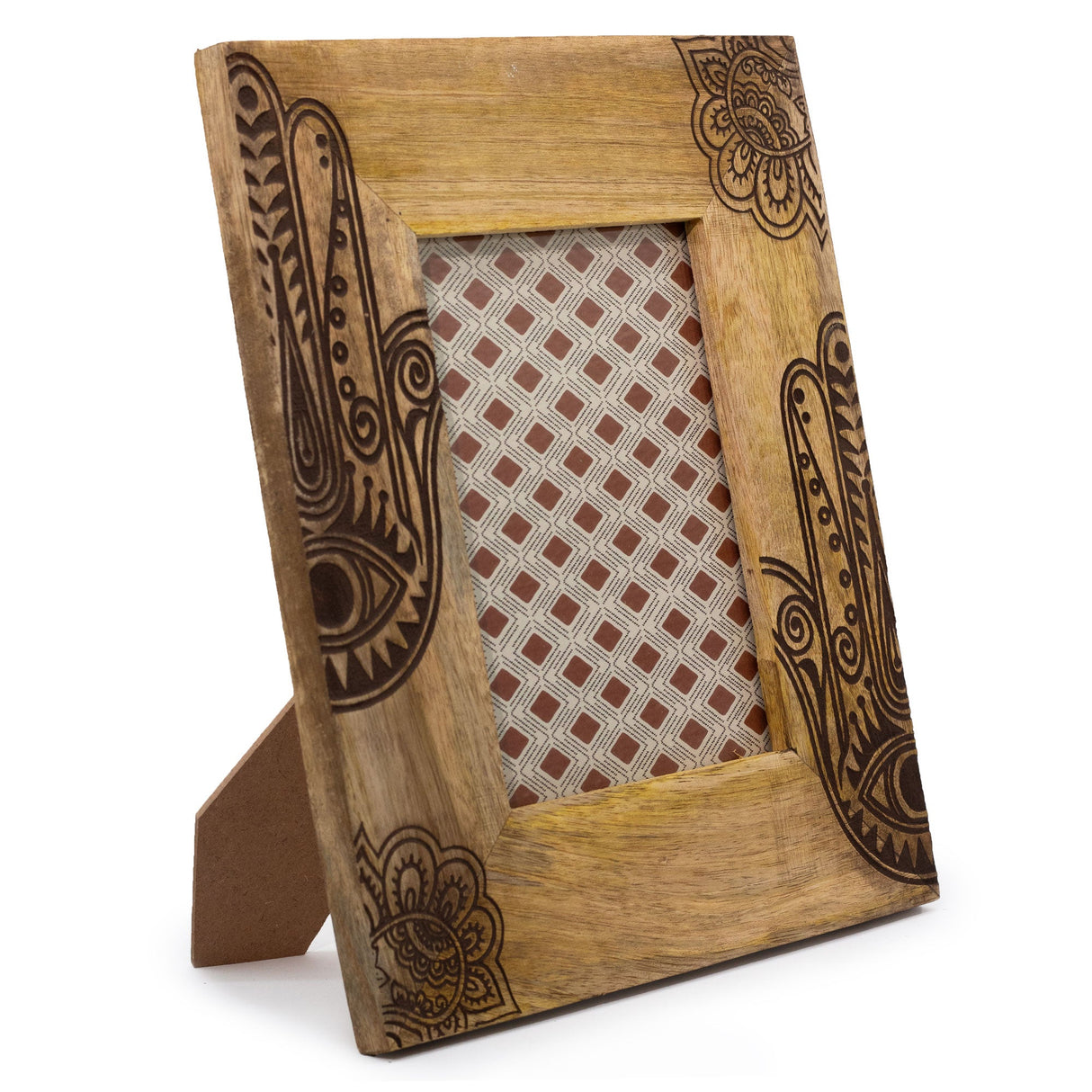 HatiNest Large Black Hamsa Mango Wood Photo Frame - 13x18cm