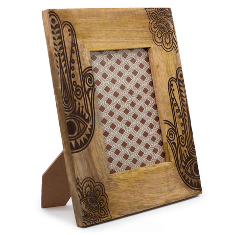 HatiNest Large Black Hamsa Mango Wood Photo Frame - 13x18cm