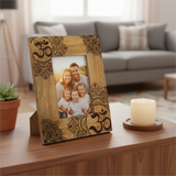 HatiNest Medium Black Ohm Mandala Mango Wood Photo Frame - 10x15cm